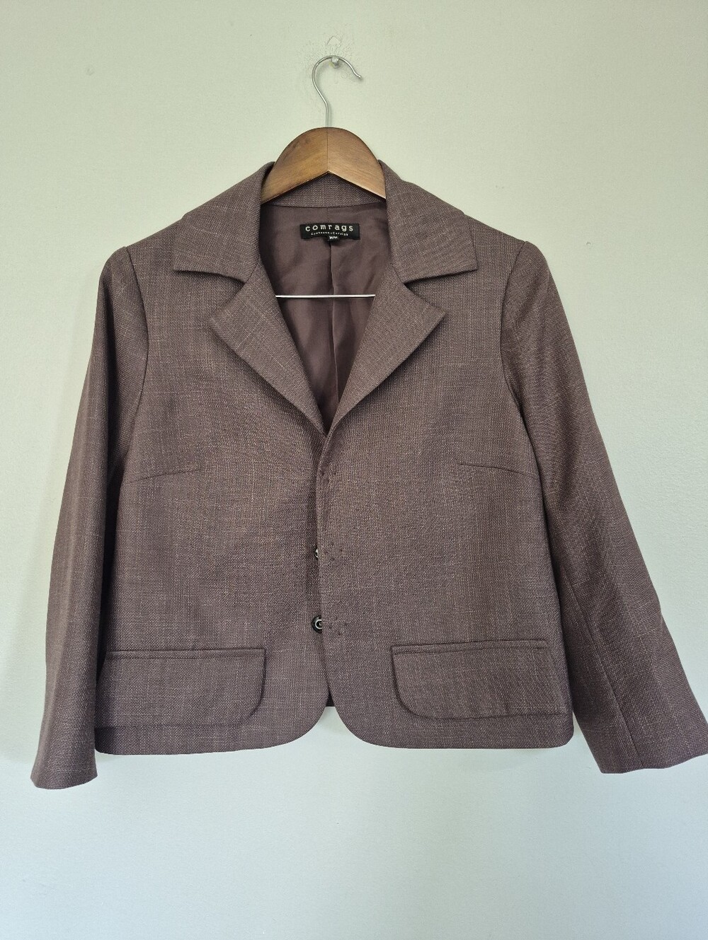 Comrags Wool Linen Blend Short Blazer Jacket Medium